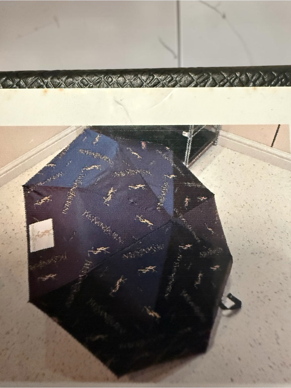 NWB Source Unknown Classic Black Patterned Compact Umbrella